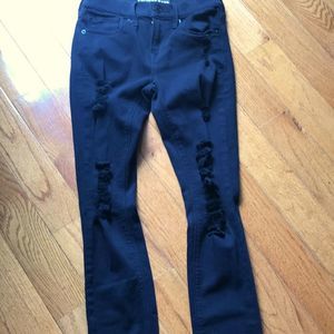 Express Black Denim Distressed Skinny Jeans - Size 00